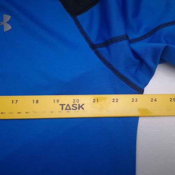 Under Armour Run Cold Gear Men's Size Large Royal Blue & Black Activewear Shirt - Picture 10 of 13
